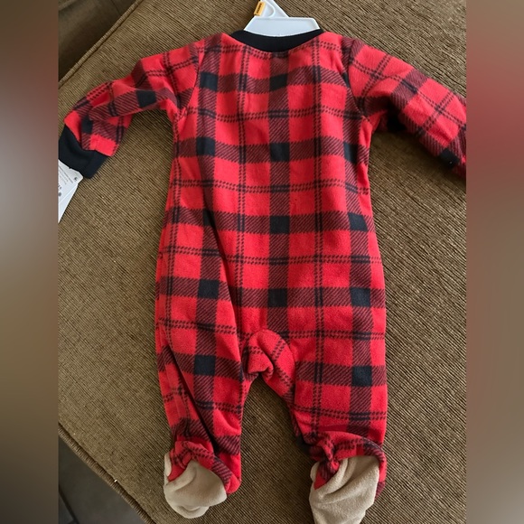 NWT Carter’s Baby Holiday Bear Zip-Up Fleece Sleep and Play Pajamas - Picture 10 of 16